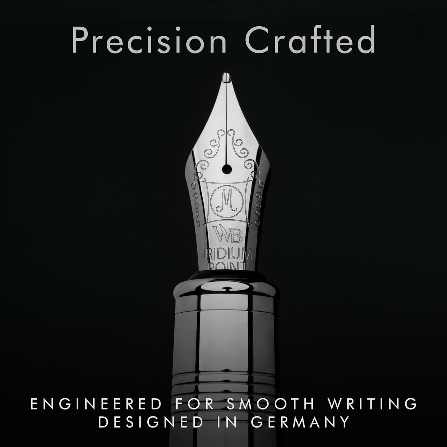 Wordsworth & Black Majesti Fountain Pen-(Silver), Luxury Case, 24K Gold Finish; 18K Gilded Medium Nib- Ink Cartridges, Refillable Ink Converter-Calligraphy Pen-Best Business Gift Set for Men & Women