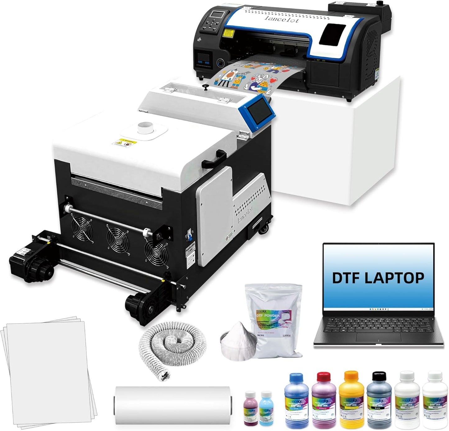 Lancelot Auto-Maintenance M1630 Pro-DTF Printer Machine-Doubled Speed Over L1800 with Auto-Powder Shaker Dryer,White Ink Circulation & Auto-Film Cutter,DTF Printer Bundle for T Shirt Printing