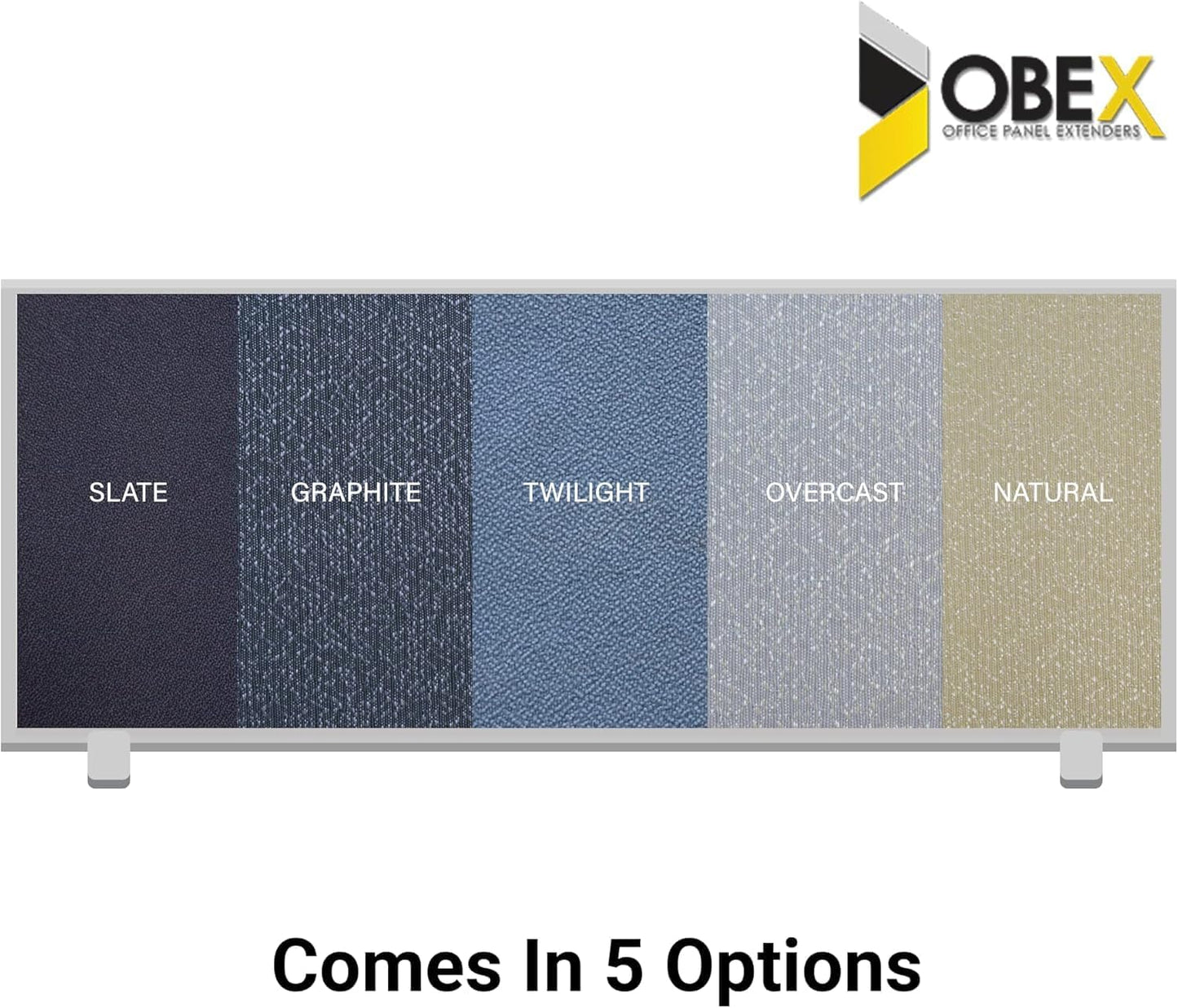 OBEX Acoustical Cubicle Privacy Screen Extender Desk Panel & Office Divider, Add Separation & Block Noise, 18" x 42", Twilight