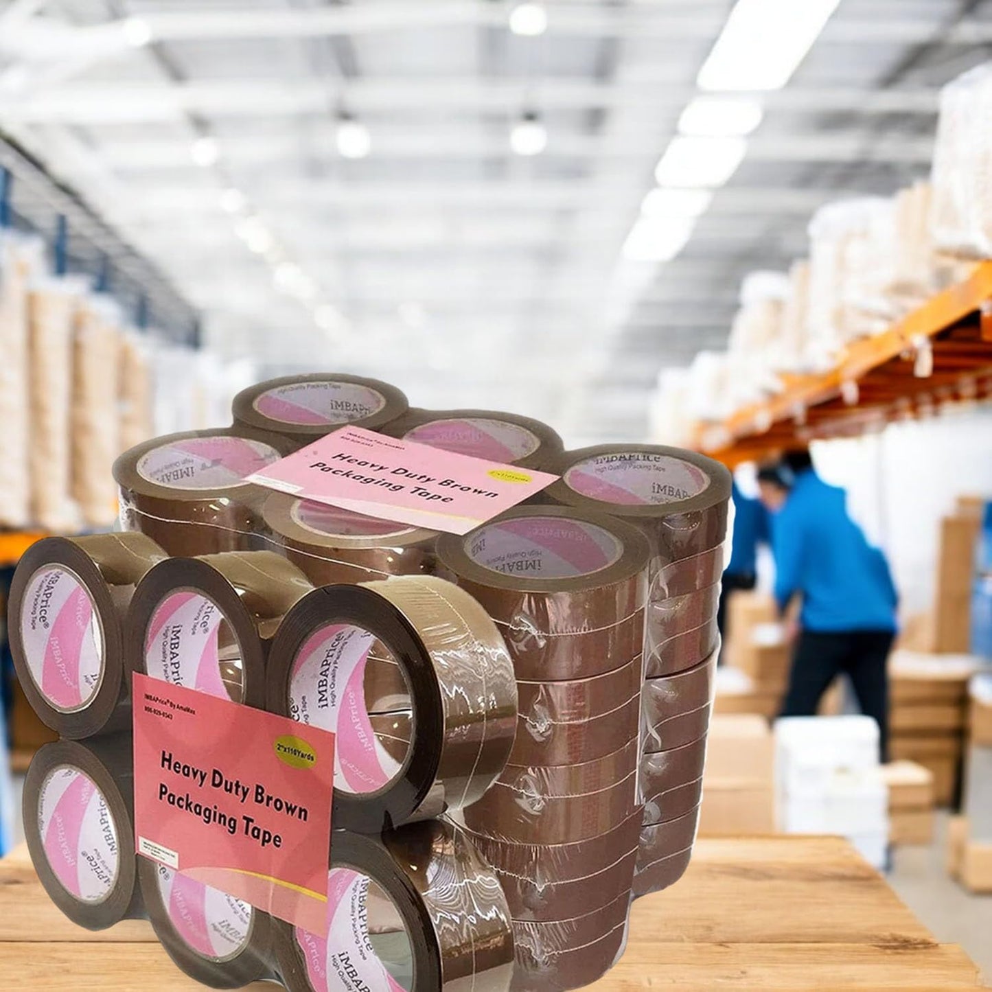 iMBAPrice 2-inches Brown Sealing Tape 6 Roll of 110 Yards (6X 330 Feet) Long 2" Wide Tan/Brown Color Shipping Packaging Tape