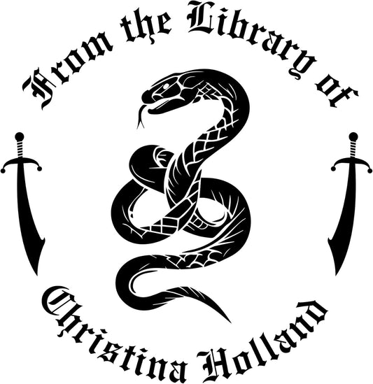 from The Library of Embossers & Stamps for Fantasy Book Readers | Custom Embosser | Custom Stamp | Ex Libris | Elevate Your Fantasy Collection of Stories and Novels (Design 11, Wood Hand Stamp)