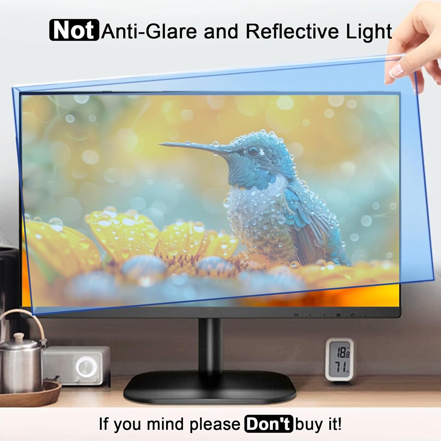 31.5-32 Inch Blue Light Filter for Computer Monitor, TV Computer Screen Blue Light Blocker Panel (28.5''x17.1''), Eye Protection Anti-Scratch HD Not Anti-Glare