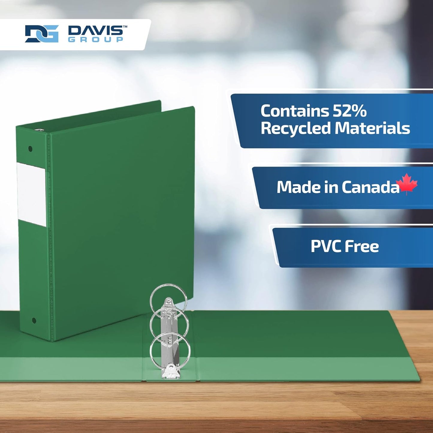 Premium Economy 6-Pack 3-Ring Binders for School or Office, Round-Ring Binders, 2 Inch, Green