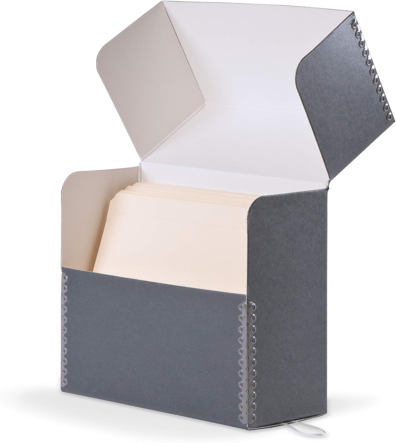 Gaylord Archival Blue/Grey Flip-Top Document Storage Box - 7W x 15 1/4L x 10 1/4" H