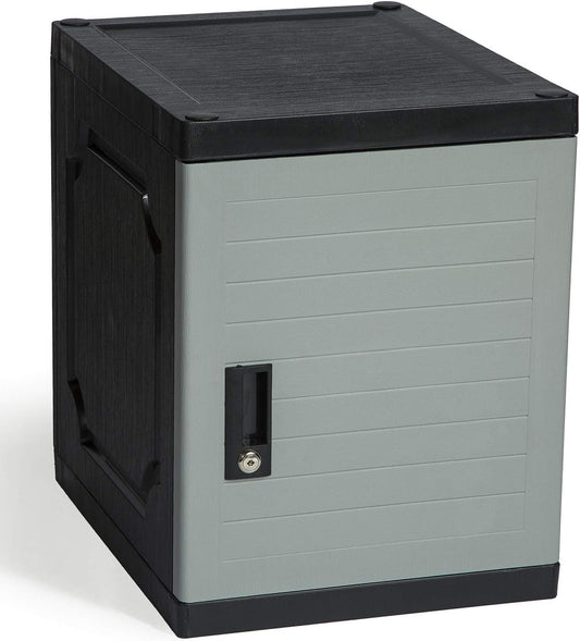 Jink Locker - Lockable Storage Cabinet with Keys, 19” - Great Locking Storage Box Solution for Home, Garage, Office or Outdoor (Gray)