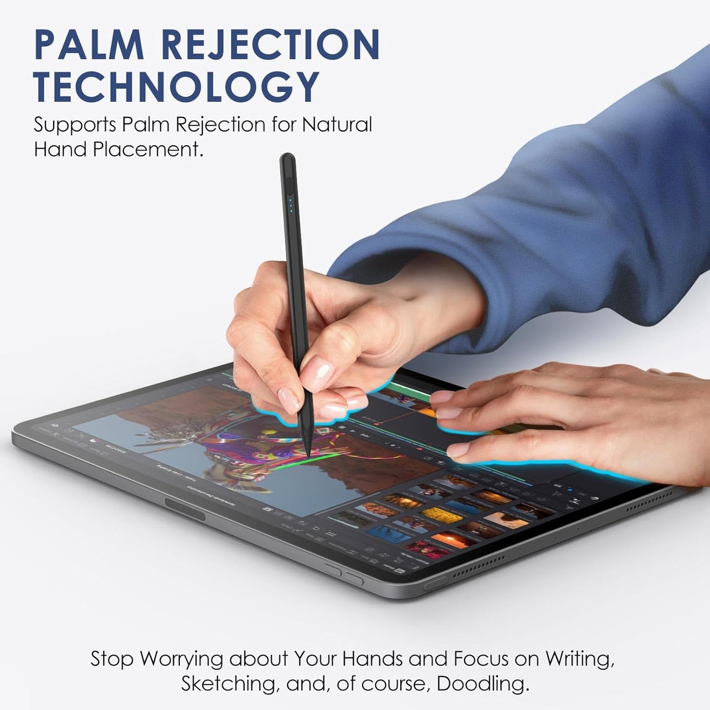 Stylus Pen for iPad 2018-2025, 2X Fast Charge iPad Pencil 2nd Generation Compatible with Apple iPad Pro M4/ 12.9"(6/5/4/3)/ 11"(4/3/2/1), Mini 6/5, Air (M2/5/4/3), (10/9/8/7/6)