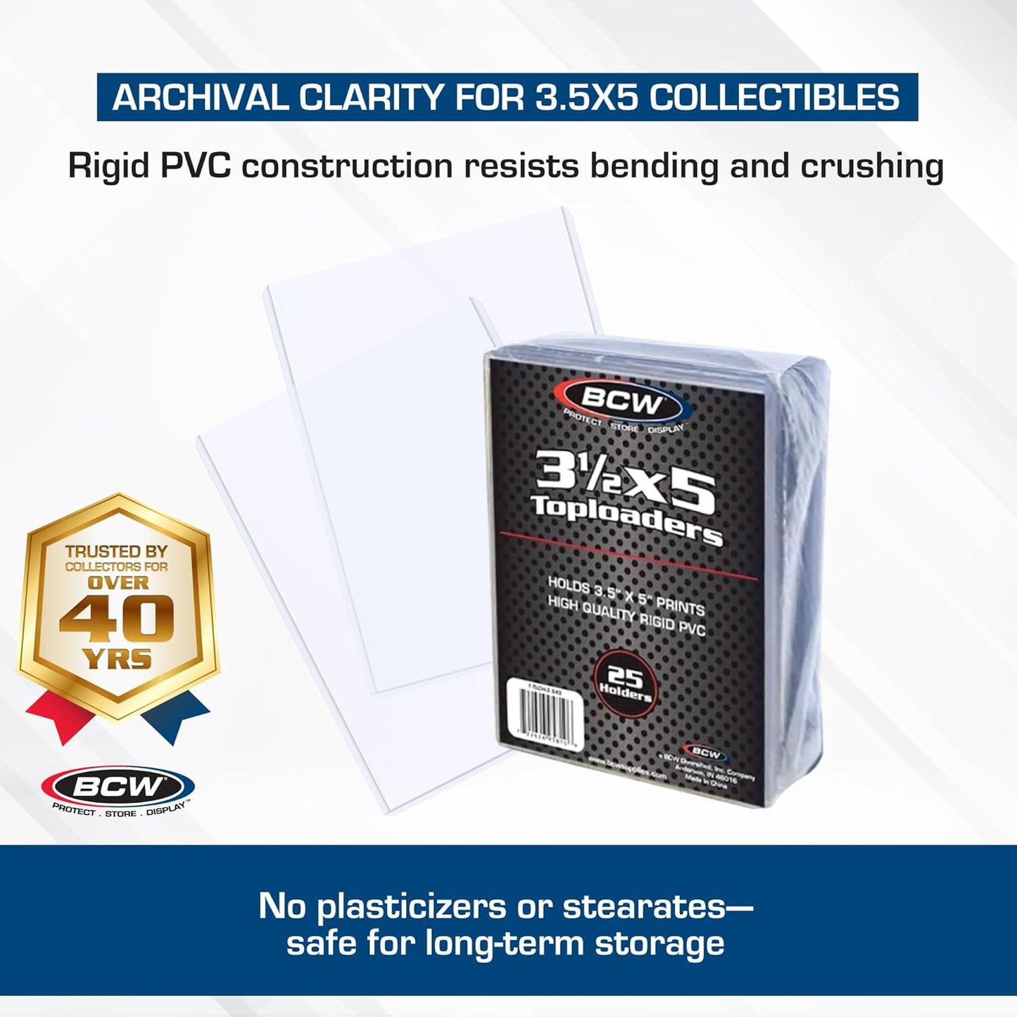 BCW 3.5x5 Topload Holder - 25 Pack | Premium Rigid Plastic Protector Case for Trading Cards, Index Cards, and Photos | Perfect Fit for Transformer TCG, Magic: The Gathering, and More