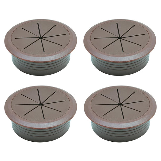 Desk Grommet 2" (50 mm), Desk Hole Cover for Cables Coffee, Cable Grommet ABS Plastic, Desk Hole Grommet for Office and Home Table Cable, Detachable & Flexible Cable Cord Organizer-4 Pcs