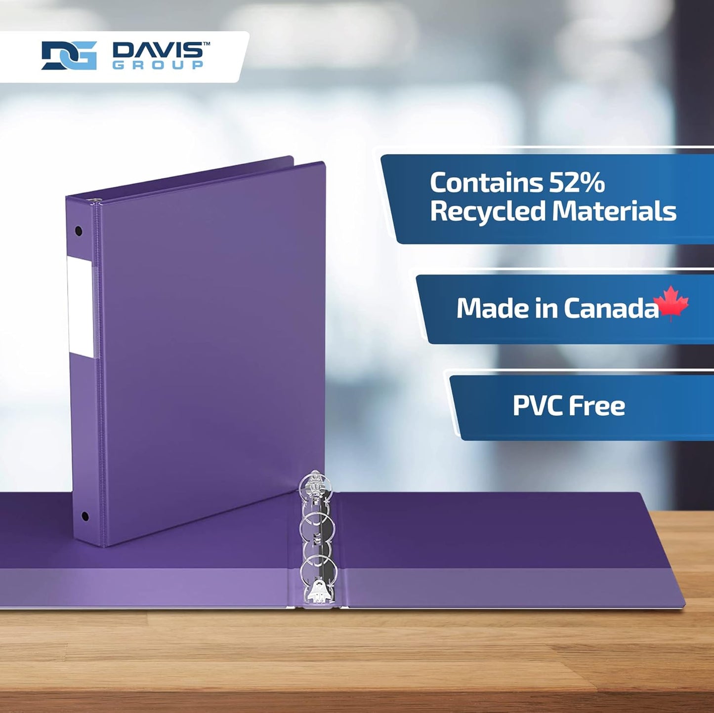 Premium Economy 6-Pack 3-Ring Binders for School or Office, Round-Ring Binders, 1 Inch, Purple