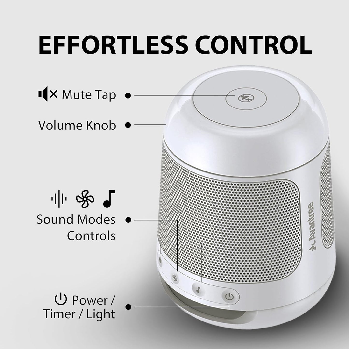 Avantree Dream - Sleep Sound Machine & White Noise Speaker with 28 Audio Tracks, Built-in Timer, Portable Build, and Built-in Night Light, Sleeping Speaker for Adults