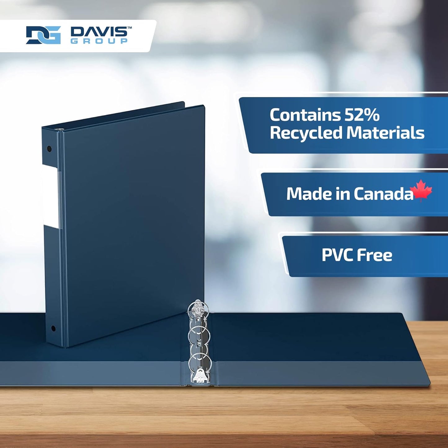 Premium Economy 6-Pack 3-Ring Binders for School or Office, Round-Ring Binders, 1 Inch, Navy Blue