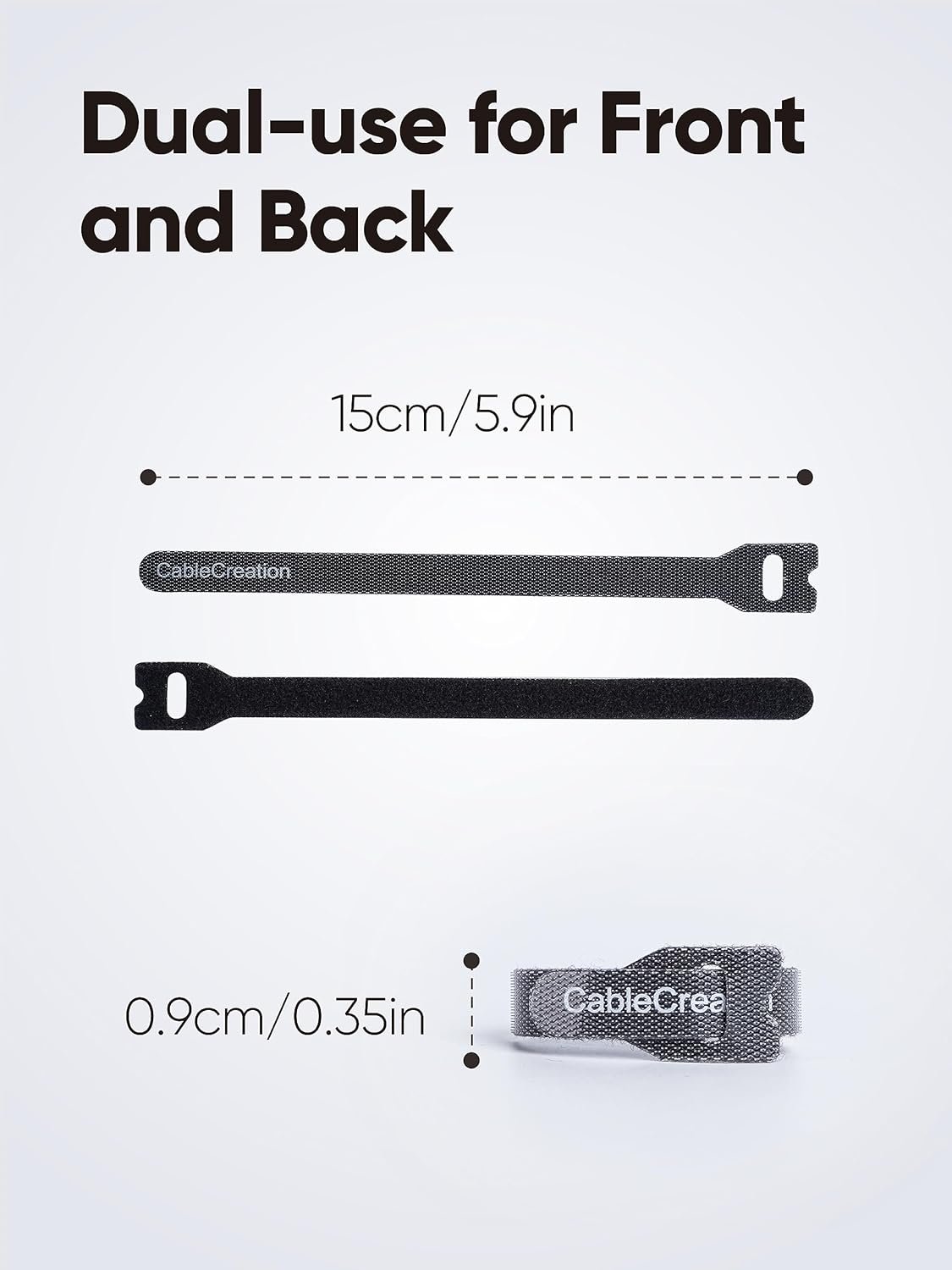 CableCreation 100PCS Fastening Cable Ties Reusable, Premium 6-Inch Adjustable Cord Ties, Nylon Cable Management Straps Hook Loop Cord Organizer Wire Ties Reusable Black