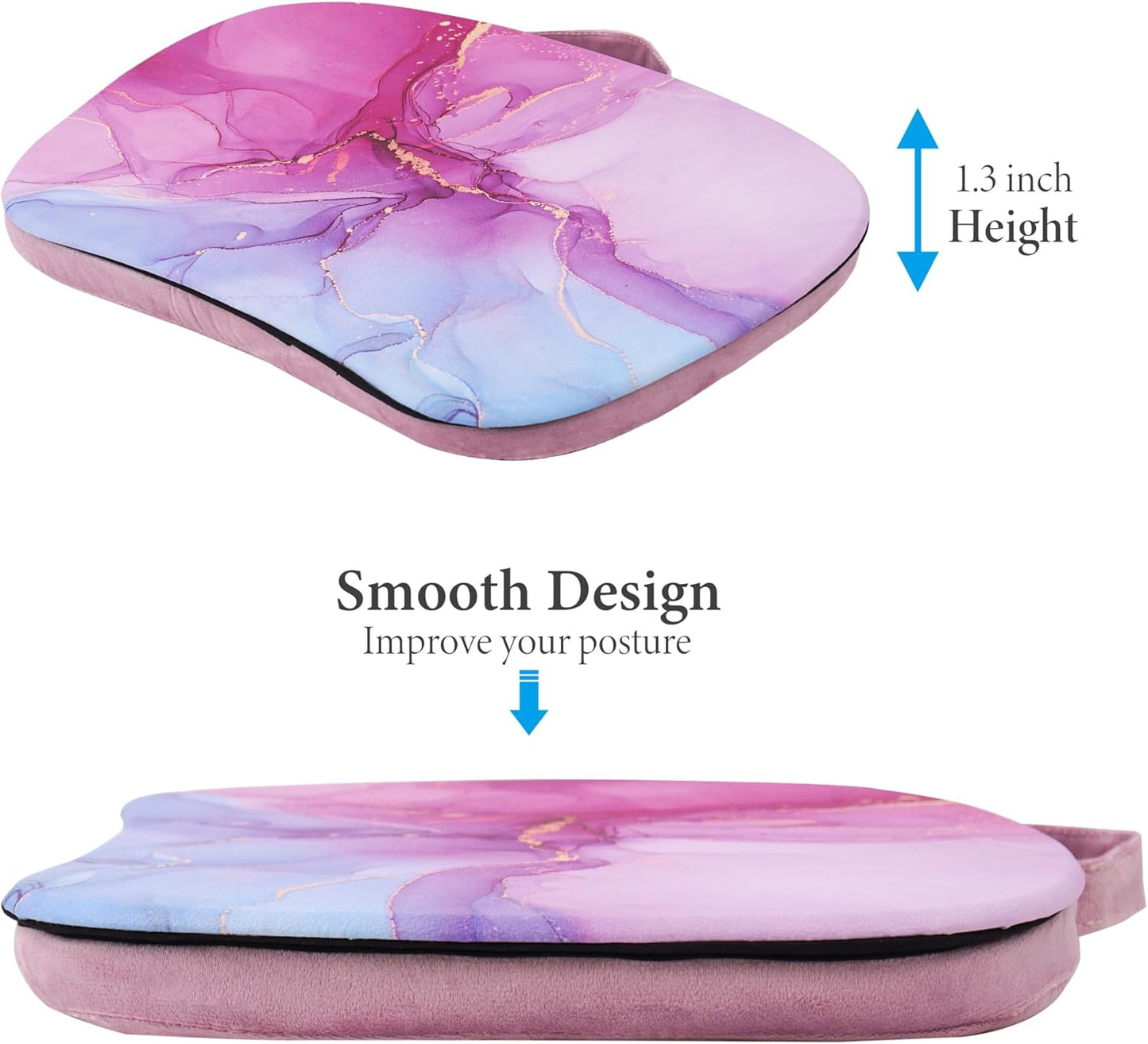 Laptop Desk with Phone Holder and Device Ledge - Portable Lap Desk with Pillow Cushion,Fits up to 15.6 inch Laptop for Home Office (1-Purple Blue Splash Ink)