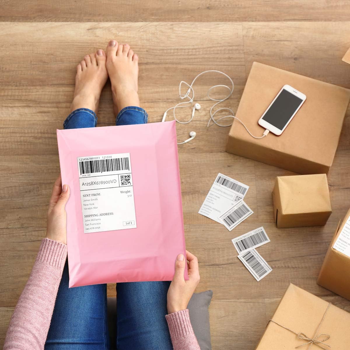 UCGOU Poly Mailers 10x13 Inch Light Pink 100 Pack Shipping Bags #4 Strong Mailing Envelopes Boutique Packaging Postal Self Seal Adhesive Waterproof and Tear Proof Small Business for Clothes Books