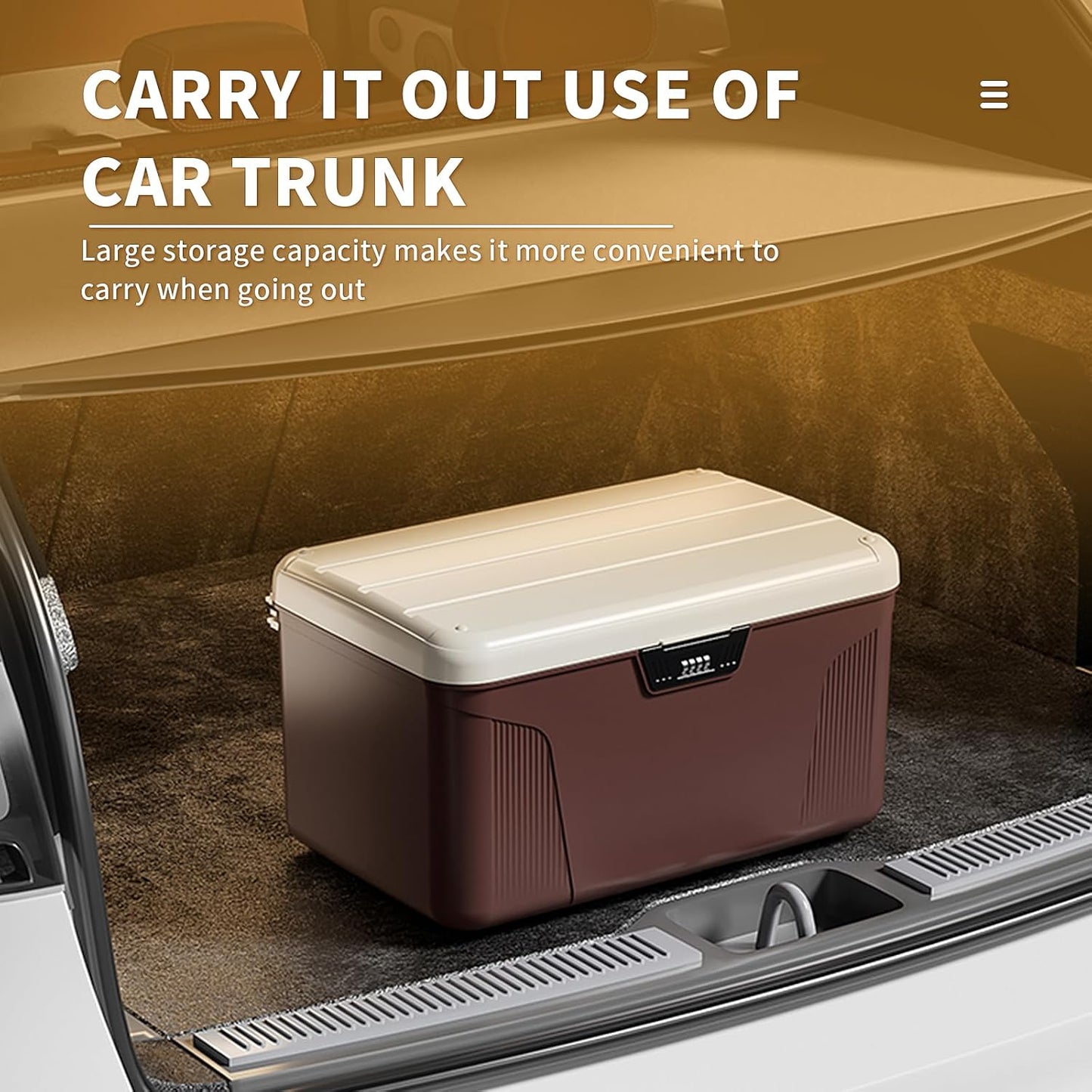 Lockable Storage Bin - 4.2 Gallon Locking Container with 4-Digit Combination Lock, Stackable Plastic Organizer Box for Usable As Item Organizer Or Office File Storage/Camping(Brown)