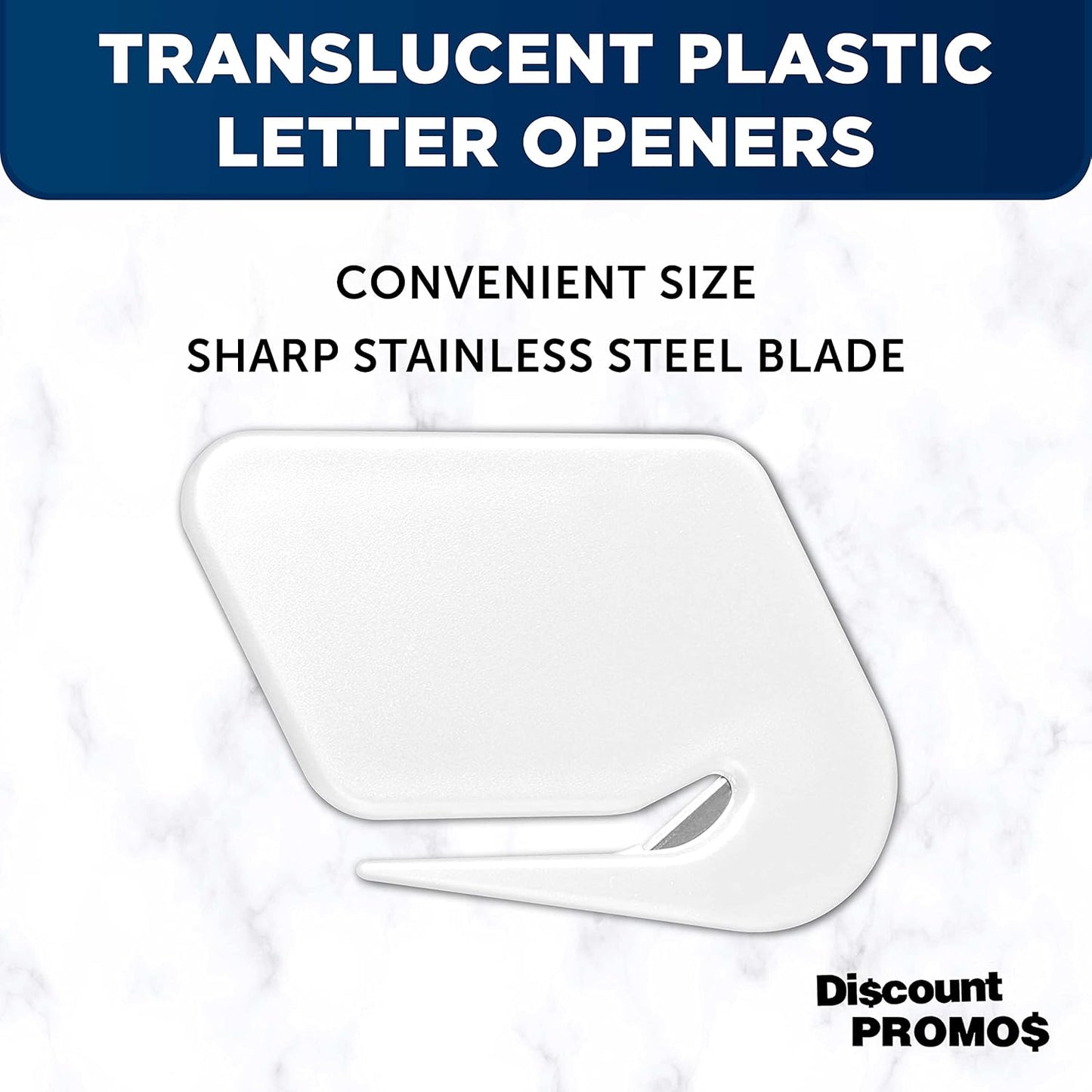 Translucent Plastic Letter Openers Set of 10, Bulk Pack - Perfect for Home or Office - White