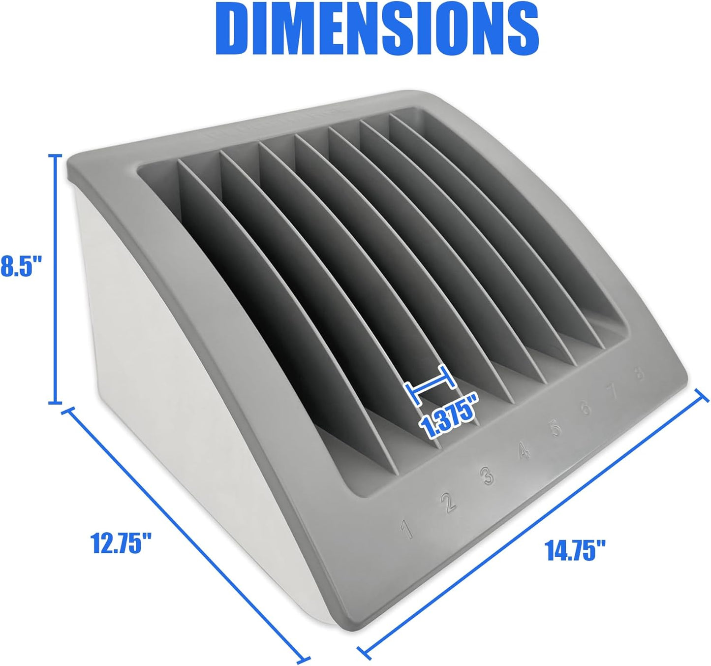 8-Device Laptop & Tablet Charging Station – Classroom & Office Organizer with Circuit Breaker & Cable Management – Fits Laptops, Chromebooks & Tablets Up to 15.6'' & 1.375'' Thick