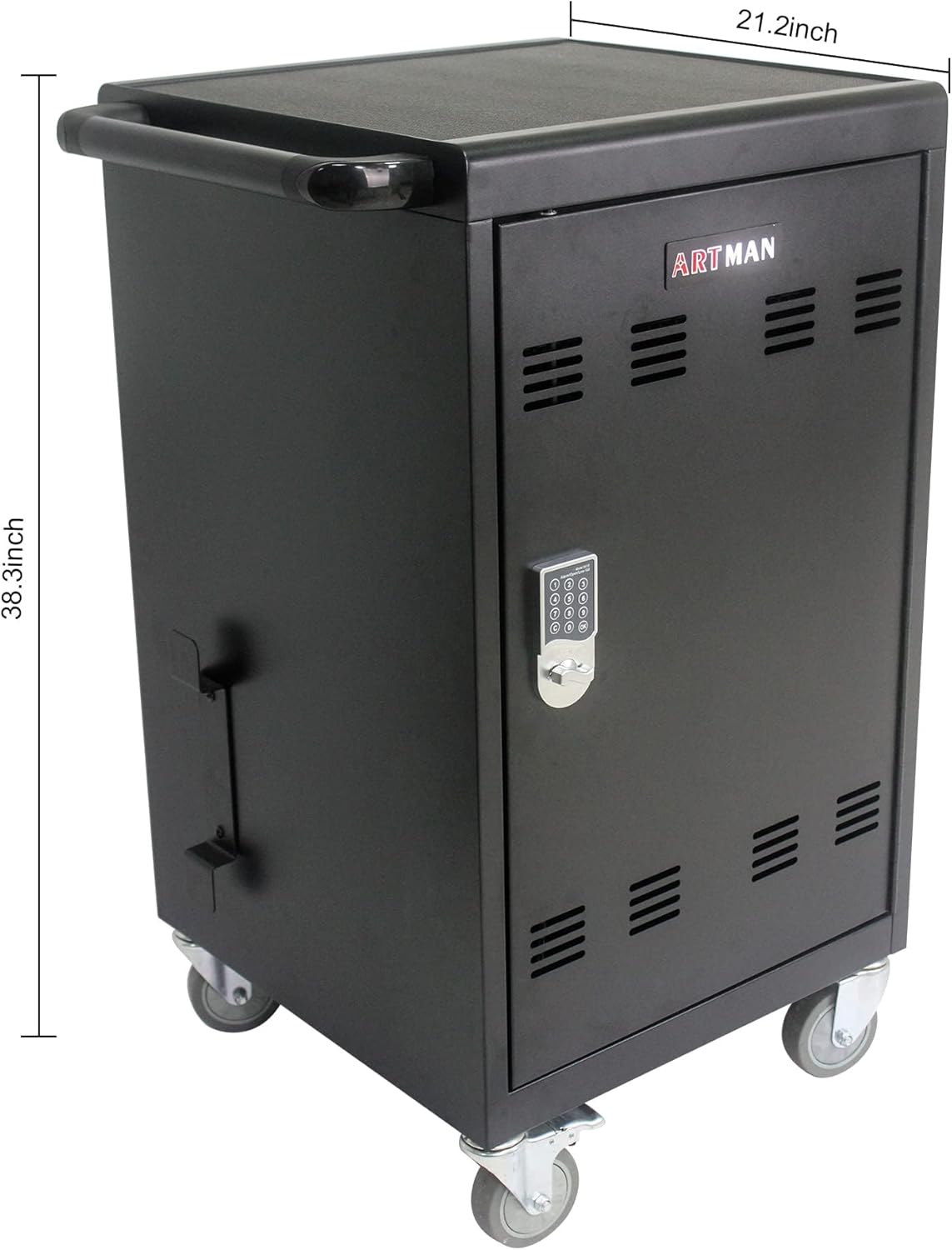 32 Device Mobile Charging Station for Laptops/Tablets/iPads/Chromebooks,32 Bay Lockable Charging Cabinet with Cable Management & Power Strip Included, Laptop & Tablet Storage Carts,Combination Lock