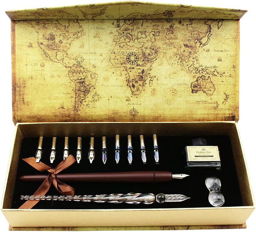 Calligraphy Pen Set - 15-Piece Kit - Glass Pen - 11 Nib & 1 Ink Set