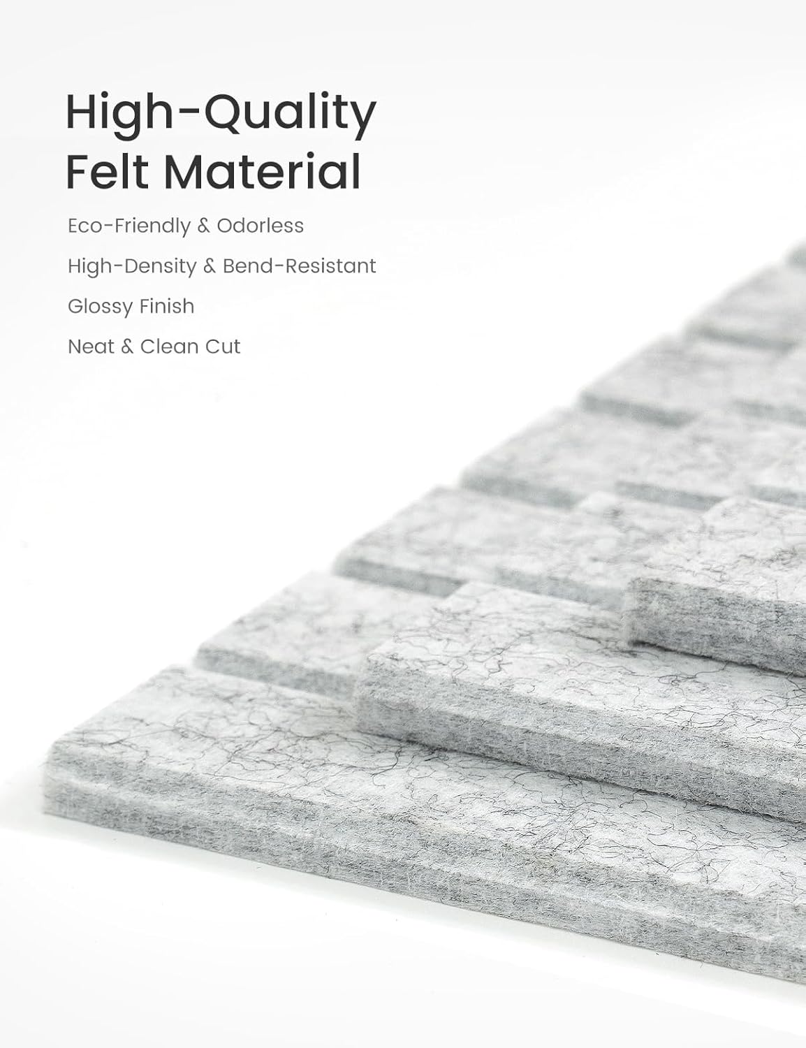 Bumusty Large Cork Board Alternative-36 x24 Felt Bulletin Board Tiles, with 30 Pushpins, 40 Adhesive Tabs, 6-Pack Slat Wall Paneling, Cork Boards for Office Push Pin Board Felt Board-Marble Gray