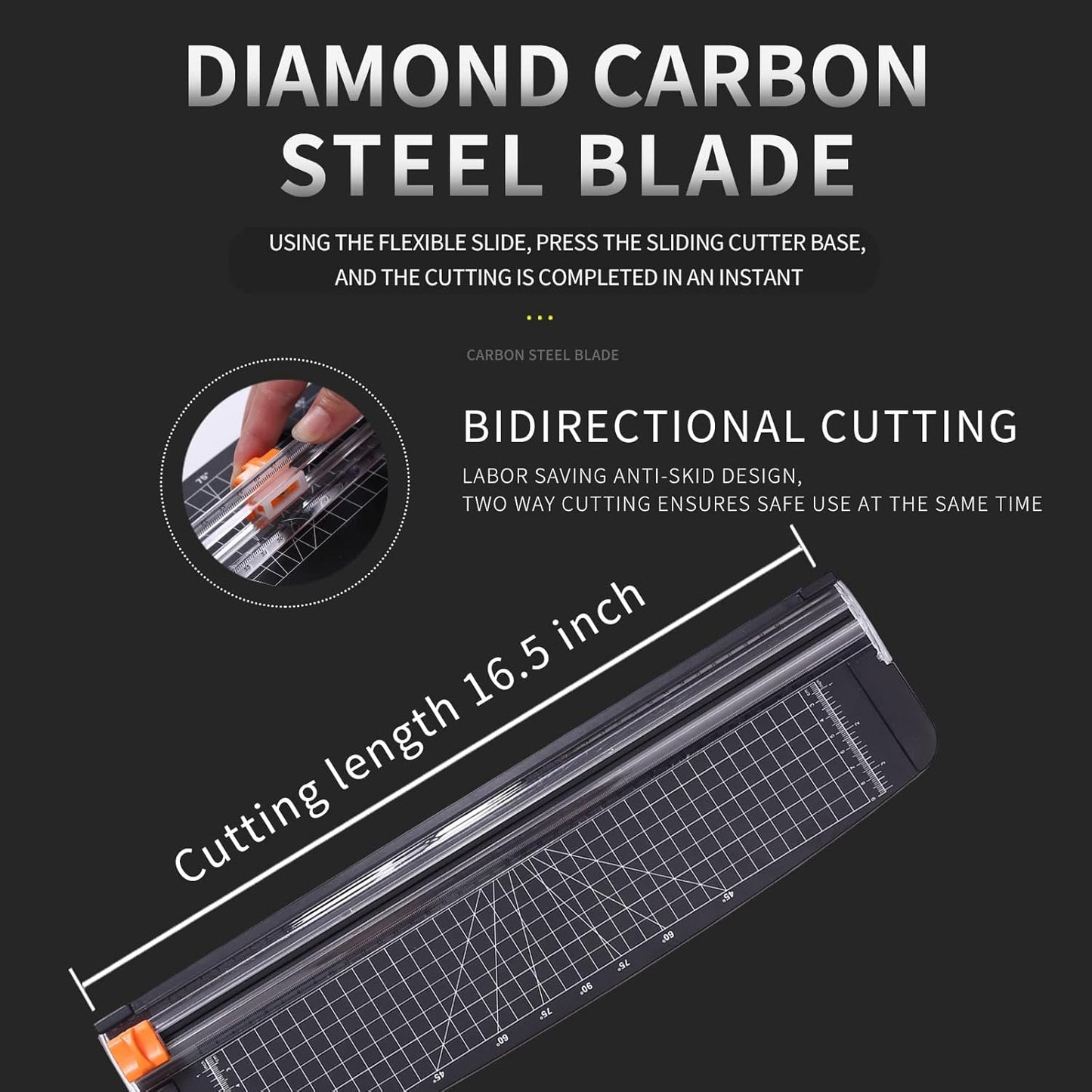 ZEQUAN A3 Paper Cutter Slider Portable Trimmer - 18 Inch Paper Trimmer for Scrapbooking, Max. Cutting Length 16.5 Inch Craft Paper Cutter 10 Sheet Copy Paper Capacity