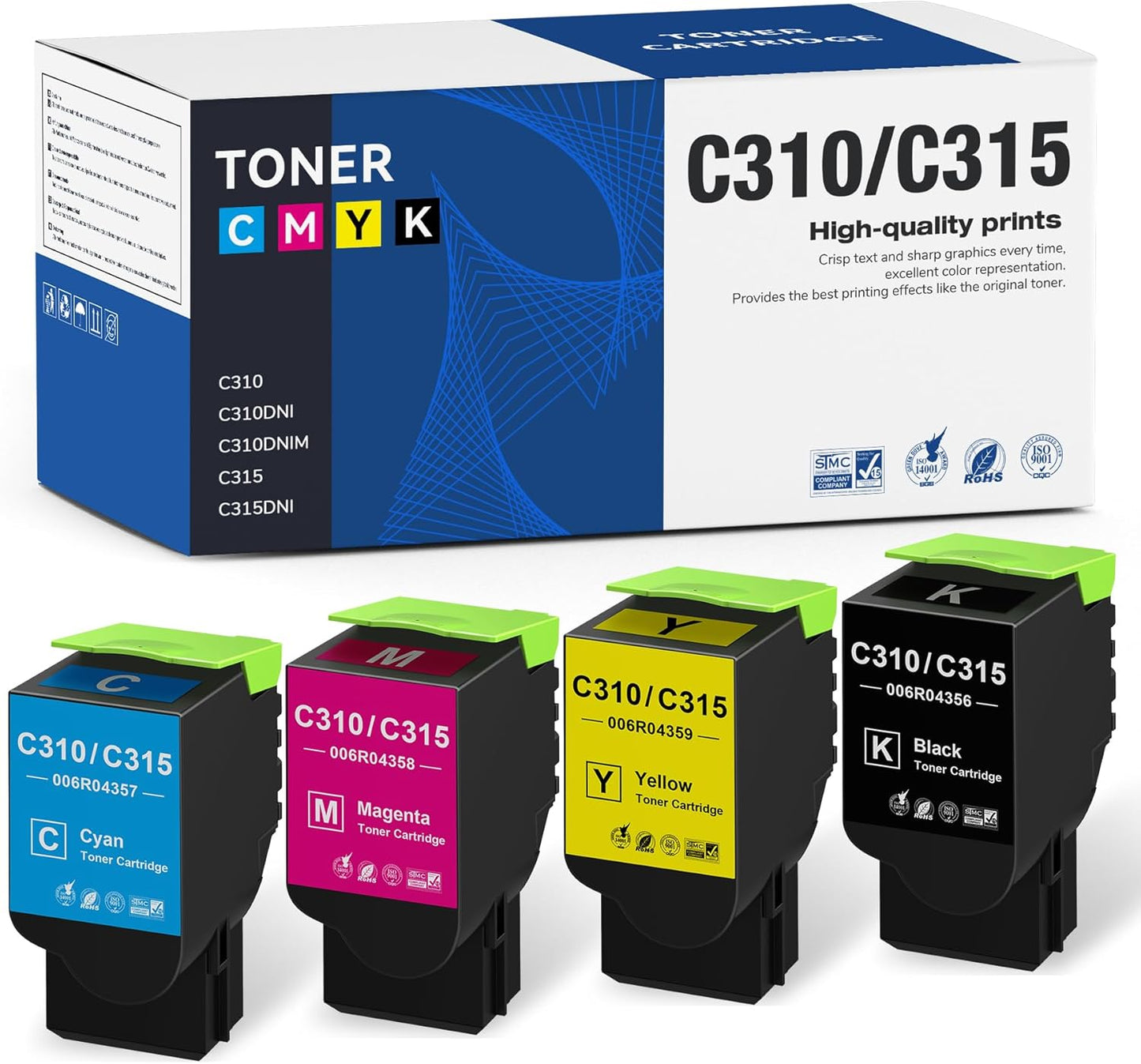 C310 C315 Toner Cartridge Replacement for Xerox C310 C315 Toner (006R04356 006R04357 006R04358 006R04359) Compatible with Xerox C310 C315 C310DNI C310DNIM C315DNI Printer 4-Pack