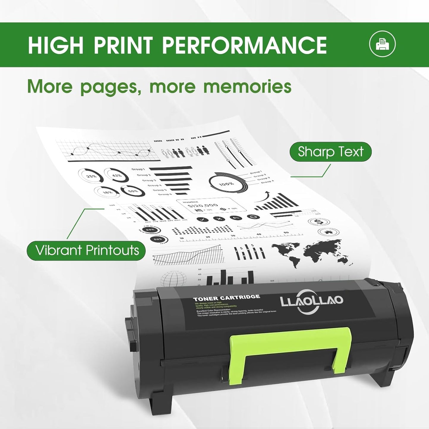 LLAOLLAO 56F1U00 Toner Replacement for Lexmark 56F1U00 Black Toner Cartridge High Yield for MS521 MS621 MS622 MX521 MX522 MX622 Laser Printer (25000 Pages)