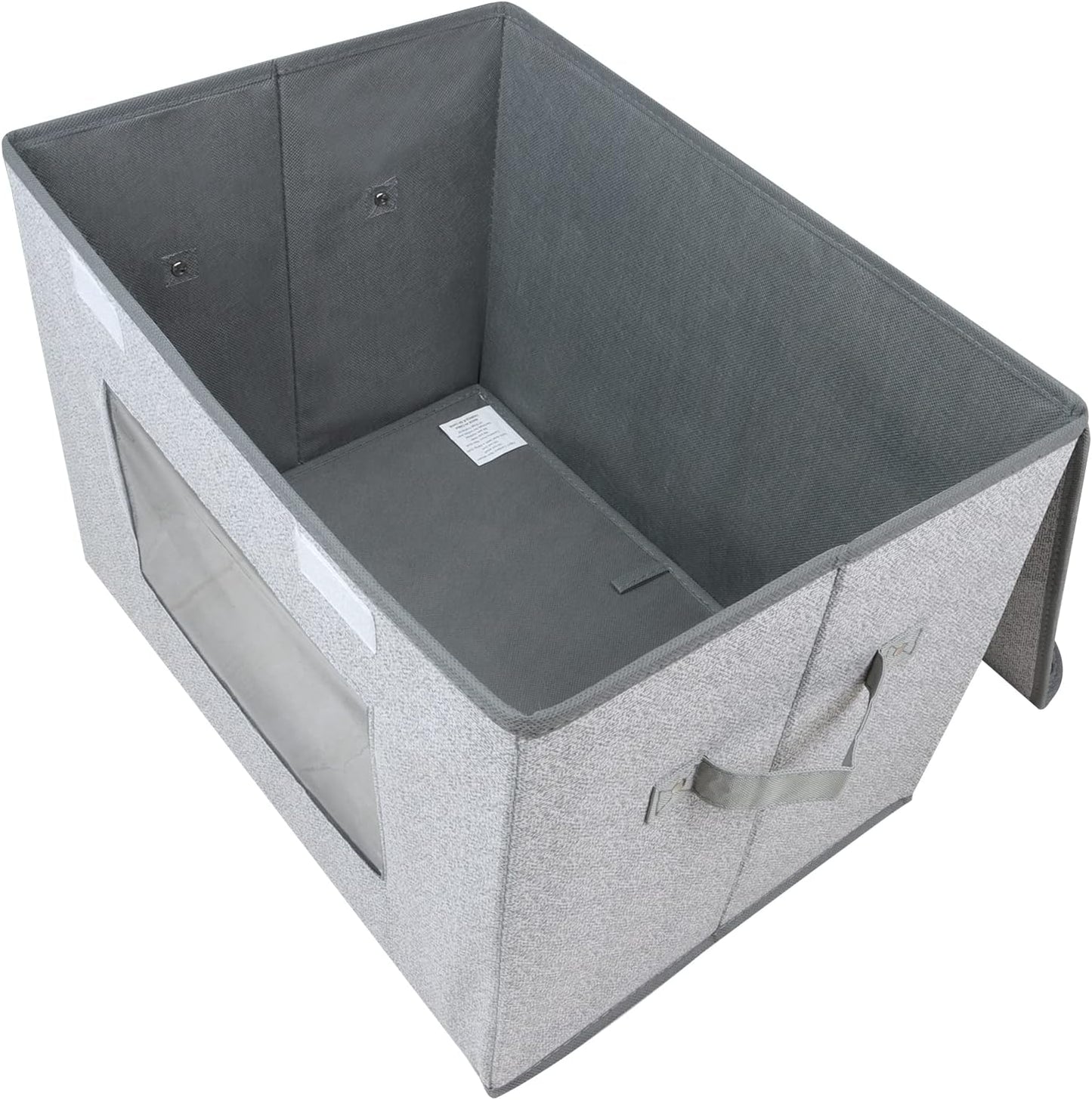 Univivi Larger Fabric Collapsible Storage Bins [2-Pack] Foldable Storage Boxes with Lids, Storage Cube Organizer Basket for Home, Closet, Bedroom (Gray, 17“ x 12” x 12")