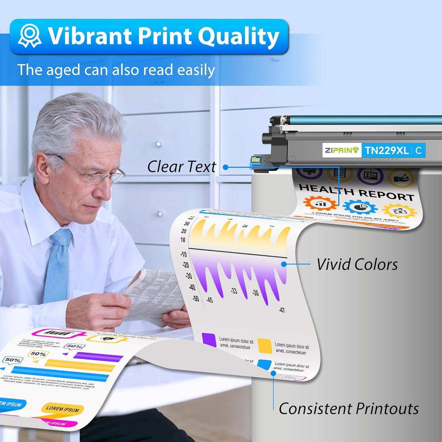 TN229XL TN229 Toner 5 Pack Compatible Replacement for Brother TN229 TN229XL Toner Cartridges for Brother MFC-L3780CDW HL-L3280CDW MFC-L3720CDW HL-L3220CDW HL-L3300CDW HL-L3295CDW Printer