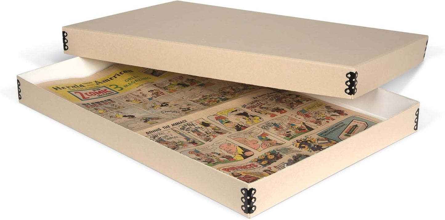 Gaylord Archival Tan Newspaper Preservation Box - 19W x 25L x 2 1/2" H