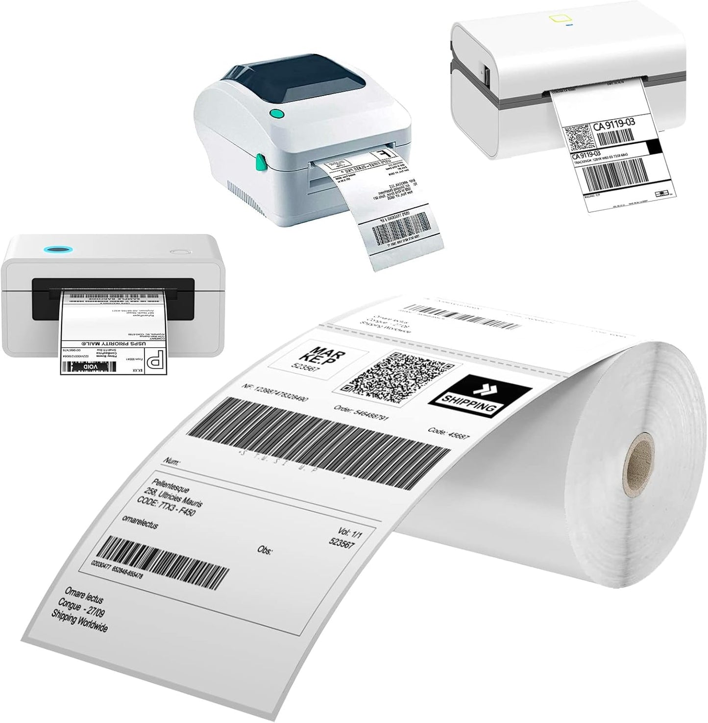 All Purpose Direct Thermal Perforated Postage Shipping Labels - 4x6 Roll, 5400 Labels for Rollo, Zebra, MUNBYN and Polono Thermal Printers (NOT for DYMO)