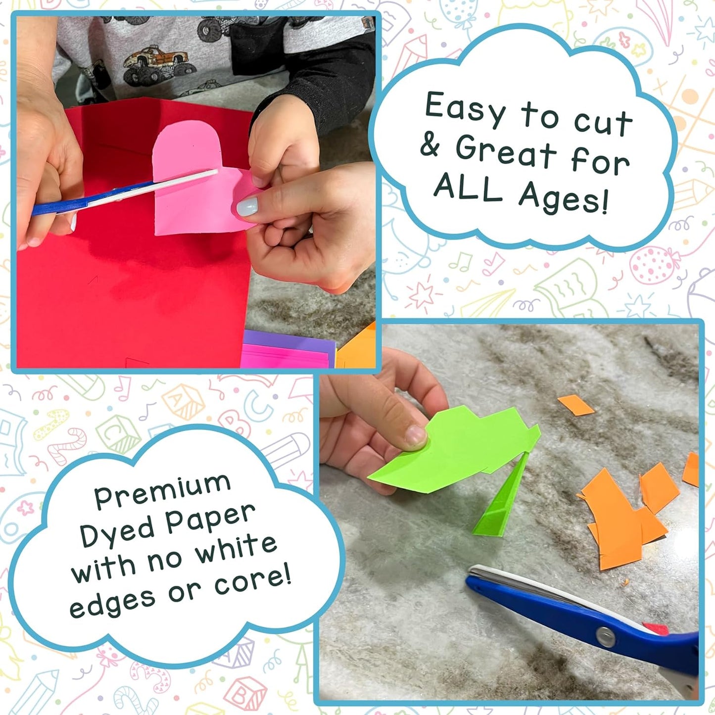 Hygloss Products Bright Colored Cardstock - 144 Sheets - 8.5x11 Card Stock Paper- 10-12 Bright Colors
