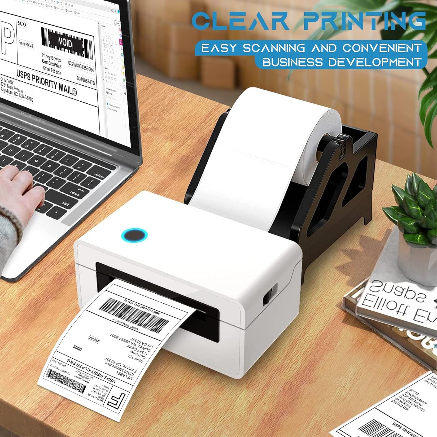 MFLABEL 4x6 Thermal Shipping Labels - 20 Rolls of 250, Perforated & Smudge-Proof Direct Thermal Labels Compatible with Rollo, Zebra, Munbyn |for Amazon USPS UPS FedEx Shopify (Not for Dymo/Brother)