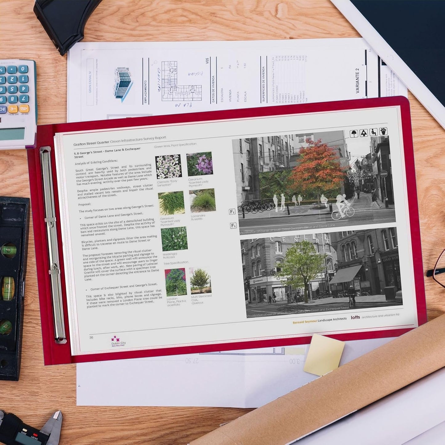 Performore 11x17 Landscape Presentation Binder Folders | Fiberboard Covers | 3-Inch Capacity | 50 Clear Sheet Protectors | Archival-Quality Document Storage | Pack of 10 (Red)