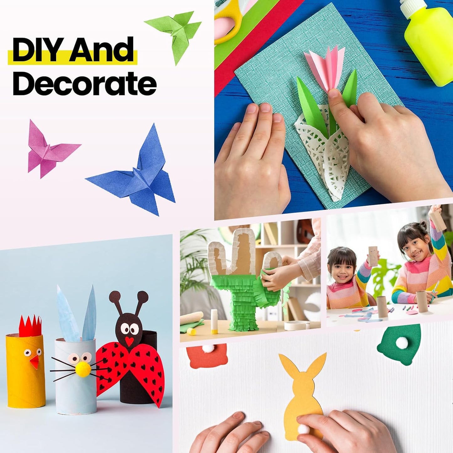 Harloon 500 Sheets Construction Paper Bulk Heavyweight A4 Size Thick Construction Paper Cardstock for DIY Craft Supplies(120 Gsm, 250 Gsm,Multi Colors)