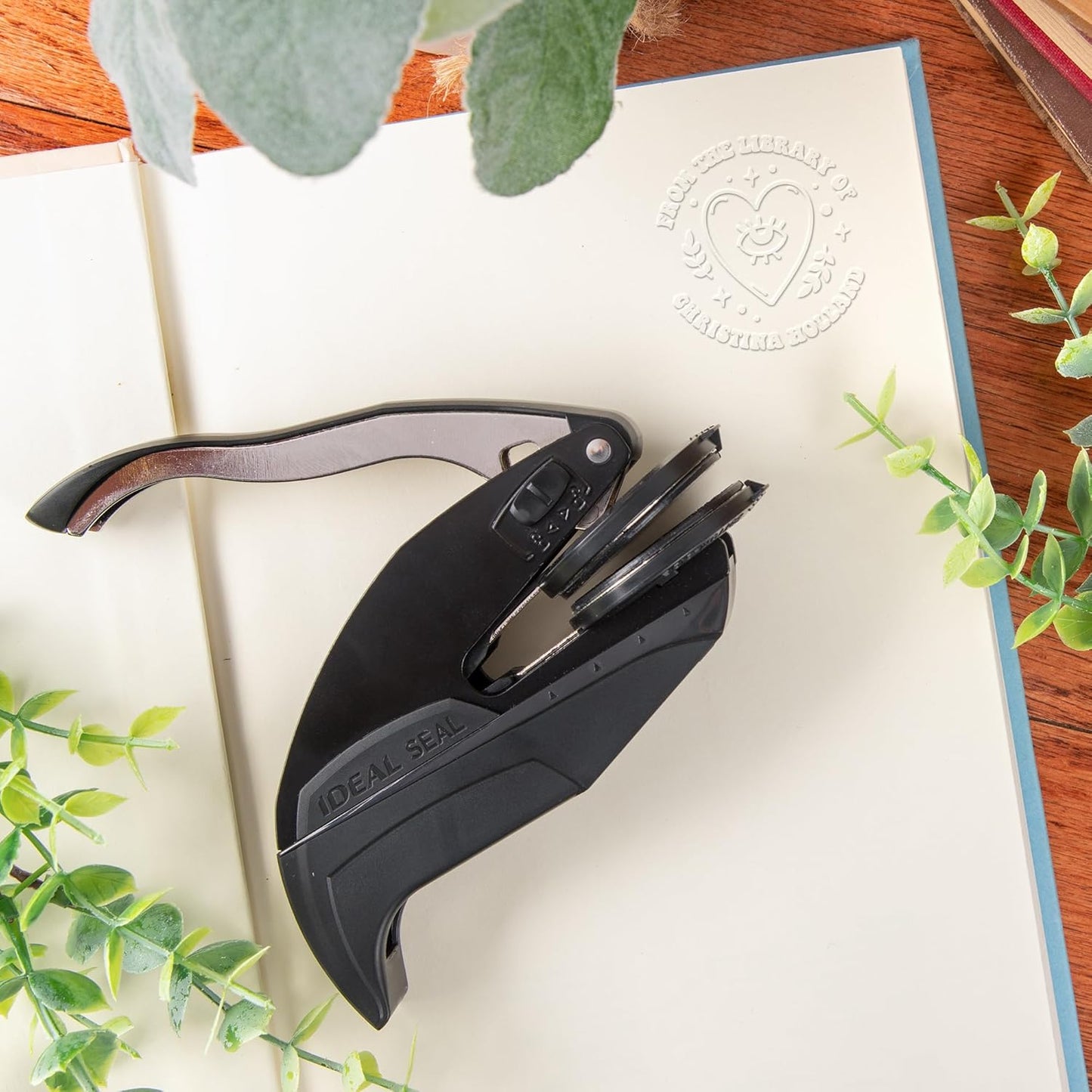 from The Library of Embossers & Stamps for Fantasy Book Readers | Custom Embosser | Custom Stamp | Ex Libris | Elevate Your Fantasy Collection of Stories and Novels (Design 7, Embosser)