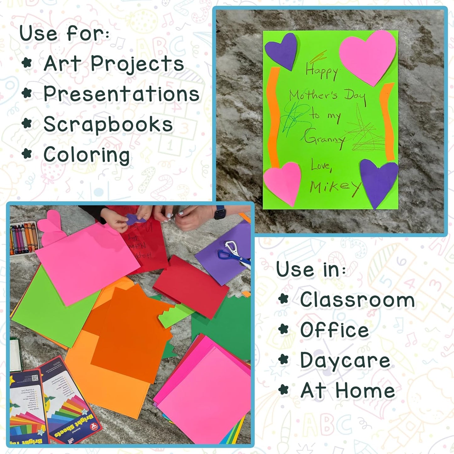 Hygloss Products Bright Colored Cardstock - 240 Sheets - 11x17 Card Stock Paper- 10-12 Bright Colors