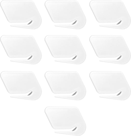 Translucent Plastic Letter Openers Set of 10, Bulk Pack - Perfect for Home or Office - White