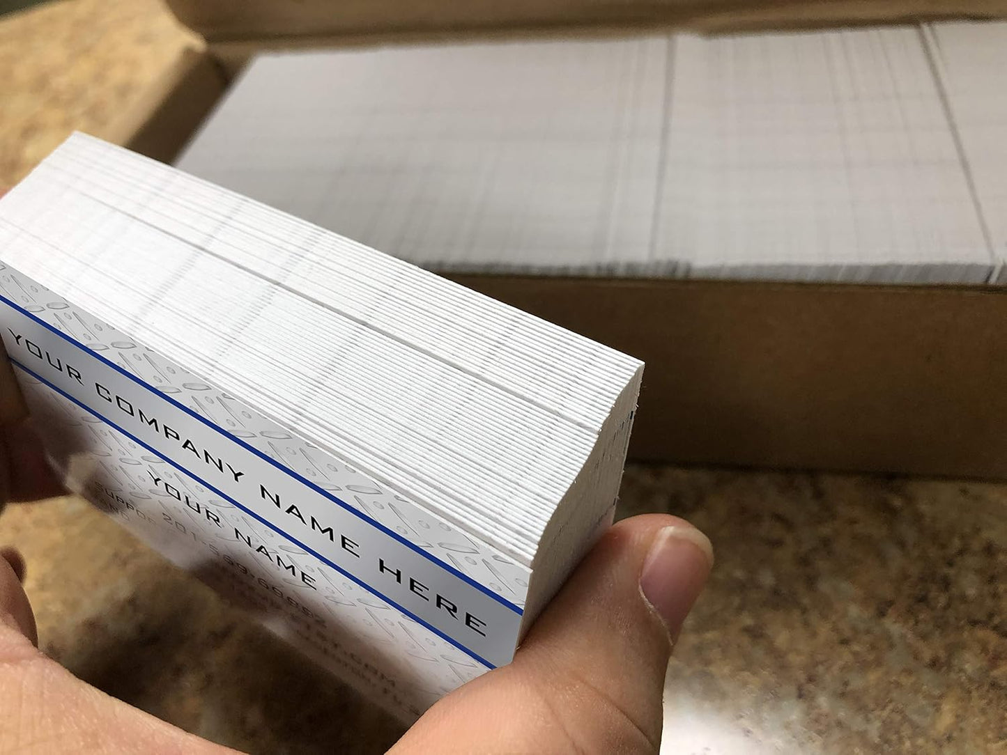 IMPACTONLINEPRINTING, Business Cards 100pcs - Thick Smooth16Pt Paper(350gsm), Metal-Grey