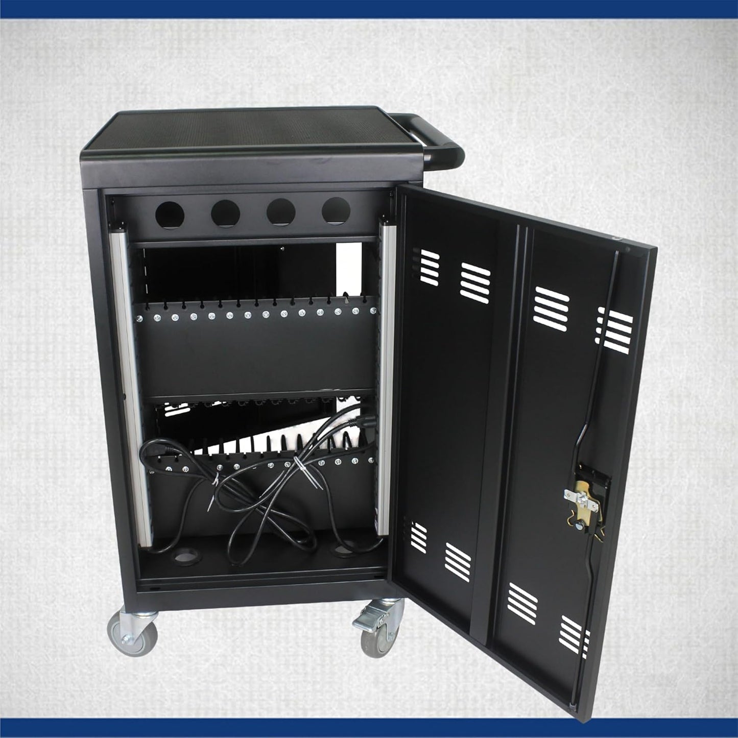 35 Device Mobile Charging Station for Laptops/Tablets/iPads/Chromebooks,35 Bay Lockable Charging Cabinet with Cable Management & Power Strip Included, Laptop & Tablet Storage Carts,Easy Assembly