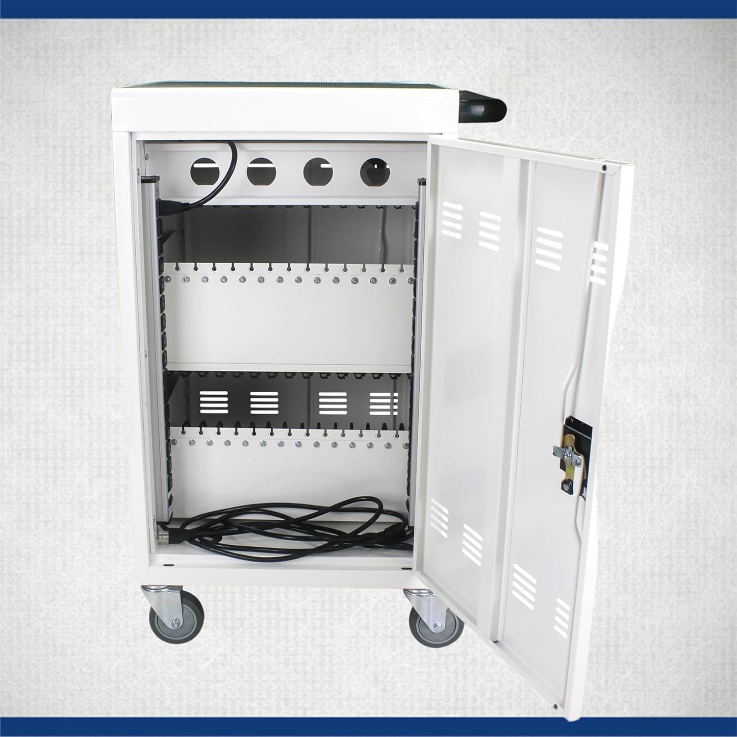 35 Device Mobile Charging Station for Laptops/Tablets/iPads/Chromebooks,35 Bay Lockable Charging Cabinet with Cable Management & Power Strip, Laptop & Tablet Storage Carts,Easy Assembly