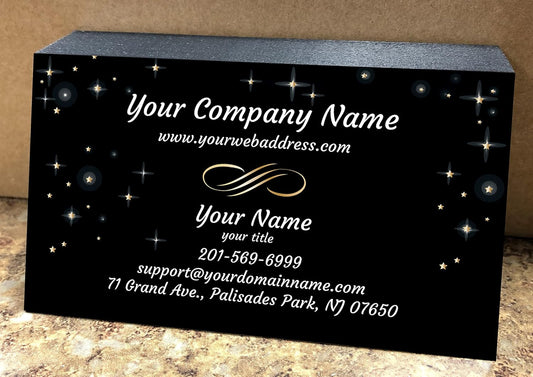 IMPACTONLINEPRINTING, Business Cards 100pcs - Thick Smooth16Pt Paper(350gsm), Black-Modern