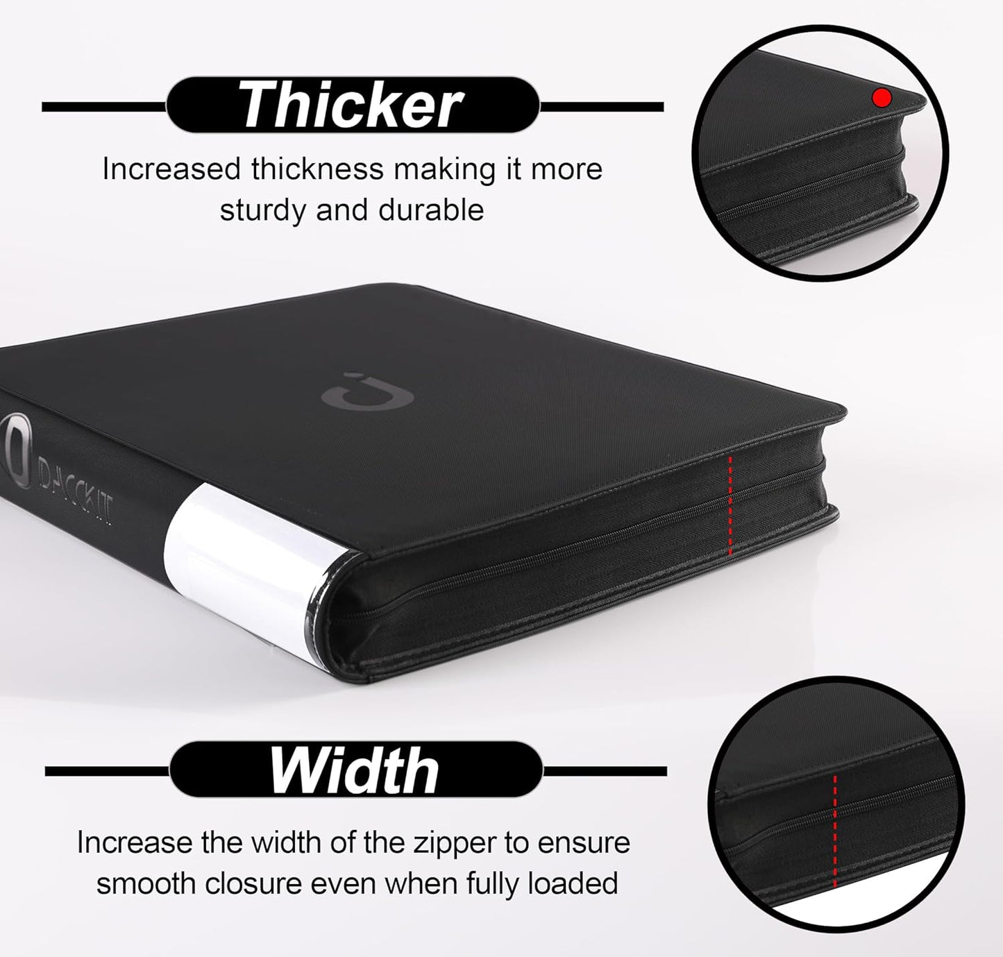 Premium 2000 Pocket Card Binder - 20 Pocket Trading Card Binder with Sleeves Fits 2000 Cards, Ringless Card Album for TCG - Model A，Classic Black