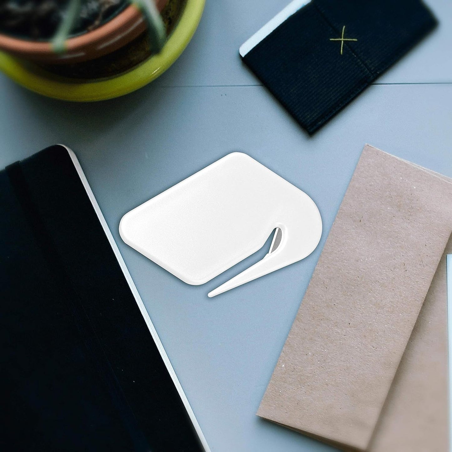 Translucent Plastic Letter Openers Set of 10, Bulk Pack - Perfect for Home or Office - White