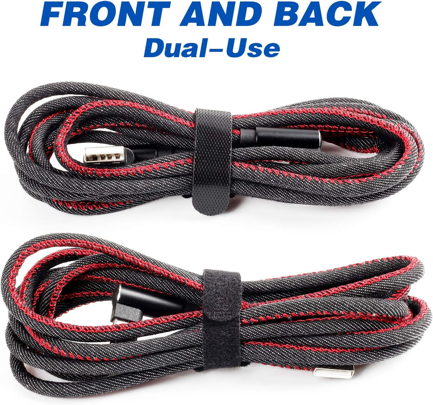 OneLeaf 80PCS Reusable Cable Ties, Black Adjustable 6-Inch Cord Organizer Ties, Multi-purpose Hook Loop Cable Management Wire Ties for Organizing Home, Office, Data Centers