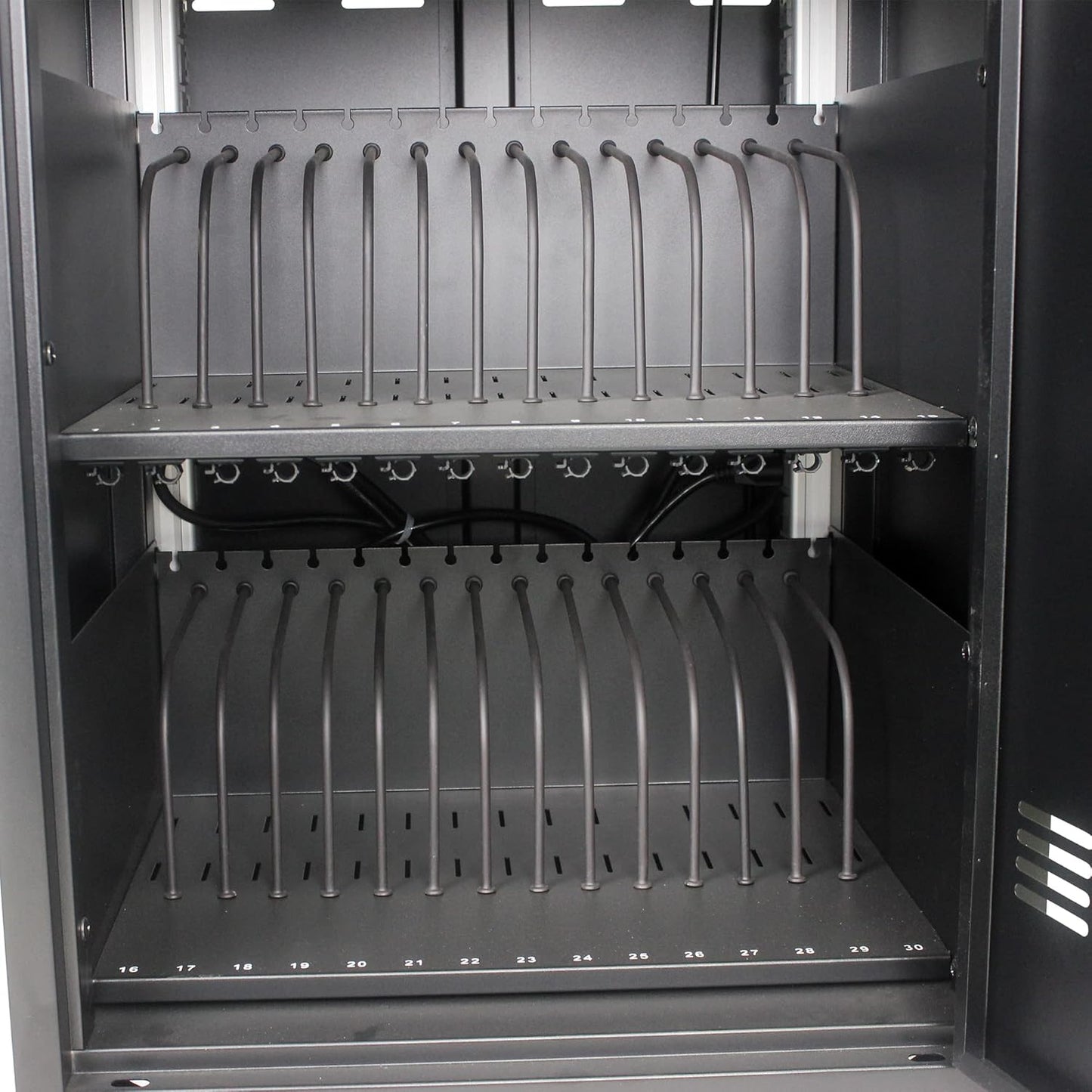 36 Device Charging Cart for Laptop Up to 16.3-inch Screen, Mobile Charging Station and Tablet Storage Cart for iPad, Chromebooks with Cord Organizer, Black.