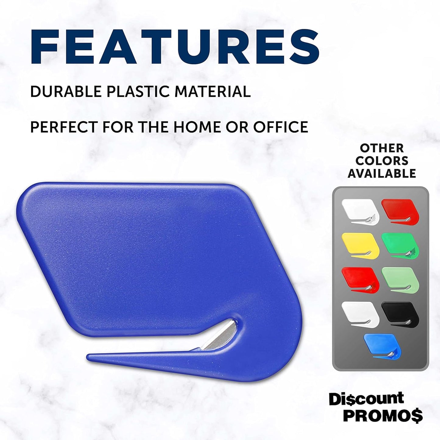 Translucent Plastic Letter Openers Set of 10, Bulk Pack - Perfect for Home or Office - Blue