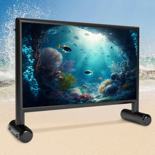 Inflatable Projector Screen, 11ft PVC Upgraded Inflatable Movie Screen Outdoor Airtight Design with 600W Air Pump for Outdoor/Indoor - Does Not Require Continuous Inflation