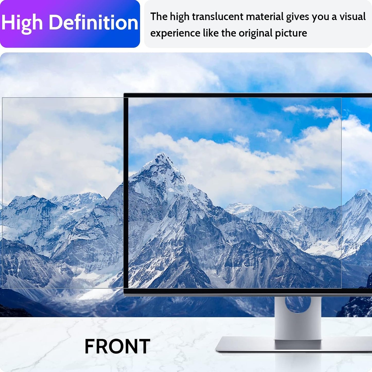 Privacy Screen for Computer Monitor 22 Inch 16:10 Aspect Ratio, Anti Blue Light Glare Removable 22 in Privacy Screen Filter Protective Film, HD 22 Inch Privacy Screen Protector for Monitor