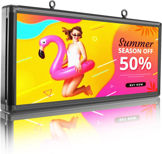 P6 Outdoor Full Color 40 x 18 inches Led Sign WIFI And USB Programmable Led Display With High Resolution Scrolling Texts, Colorful images and videos LED Advertising Screen Digital Board For Shop
